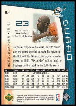 2001-02 Upper Deck MJ's Back